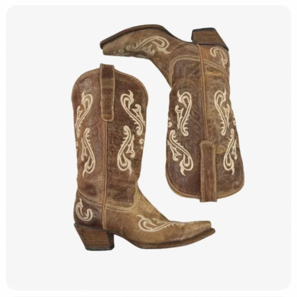 Corral Boots R1974 Honey Cortez Embroidered Cowgirl Western Women’s 9M ~New~